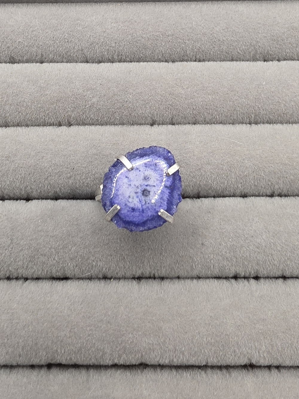 Purple Druzy Agate Statement Ring Size 7 - Women Jewelry